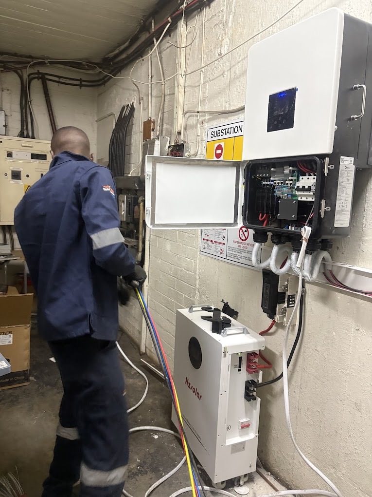 Testing the system before it is handed over.
