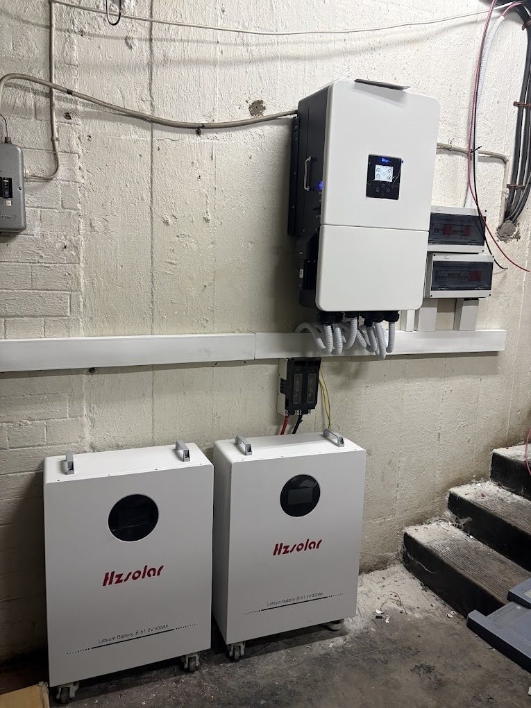 Wall-mounted install with the trunking run straight.